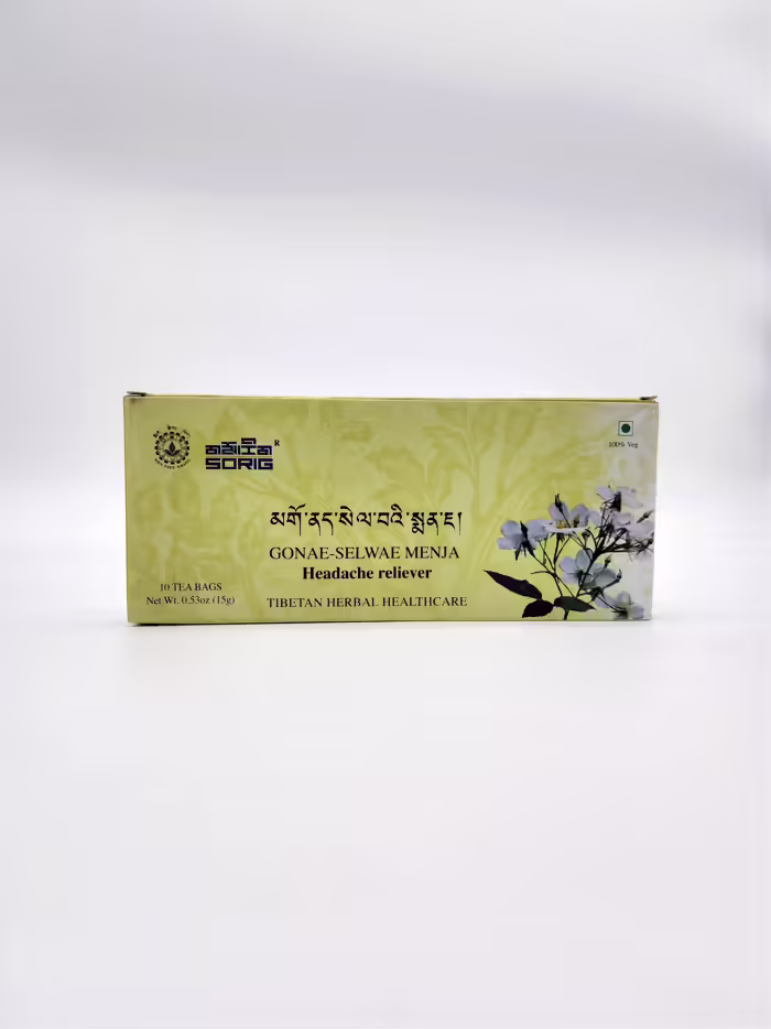 Tibeti gyógyteák - Gonae-Selwae Menja - Fejfájás csillapitó tea Fejfájás, szédülés, migrén SORIG tibeti gyógytea, enyhíti a fejfájást, szédülést, migrént és felfrissí