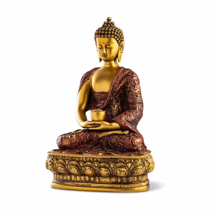 Buddha szobrok - Amitabha Buddha Meditáló - Színes szobor - 30 cm   Buddha Amithaba - Vágy és ragaszkodás. Amithaba Buddha egyike az 5 transzce 