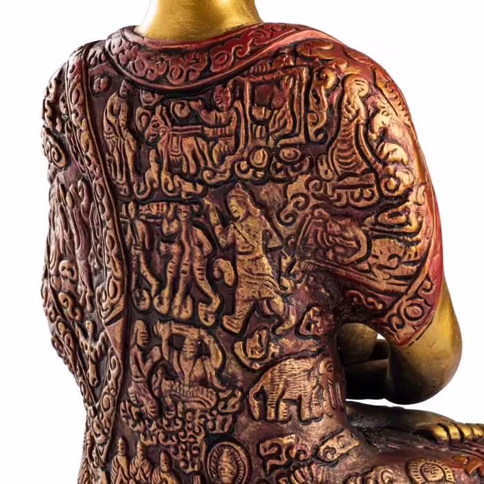 Buddha szobrok - Amitabha Buddha Meditáló - Színes szobor - 30 cm   Buddha Amithaba - Vágy és ragaszkodás. Amithaba Buddha egyike az 5 transzce 