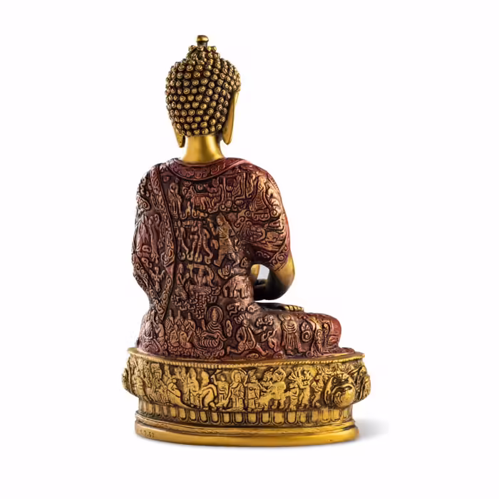 Buddha szobrok - Amitabha Buddha Meditáló - Színes szobor - 30 cm   Buddha Amithaba - Vágy és ragaszkodás. Amithaba Buddha egyike az 5 transzce 