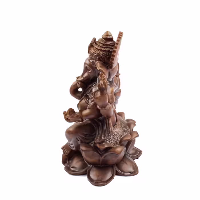 Ganésa szobrok - Ganésa szobor lótuszüléseben - Bronz - 21 cm  Ganesha, m&aacute;s n&eacute;ven Ganapati, a b&ouml;lcsess&eacute;g &eacute 
