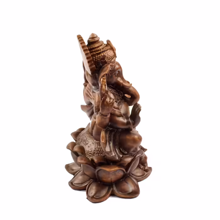 Ganésa szobrok - Ganésa szobor lótuszüléseben - Bronz - 21 cm  Ganesha, m&aacute;s n&eacute;ven Ganapati, a b&ouml;lcsess&eacute;g &eacute 