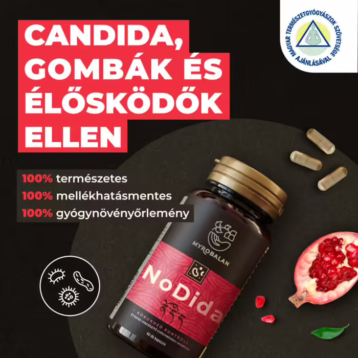 Myrobalan gyógykészítmények - NoDida Candida, gombák és élősködők elleni gyógynövény-komplex A gyógynövény-komplex 100%-ig természetes Candida, gombák és más élősködők  