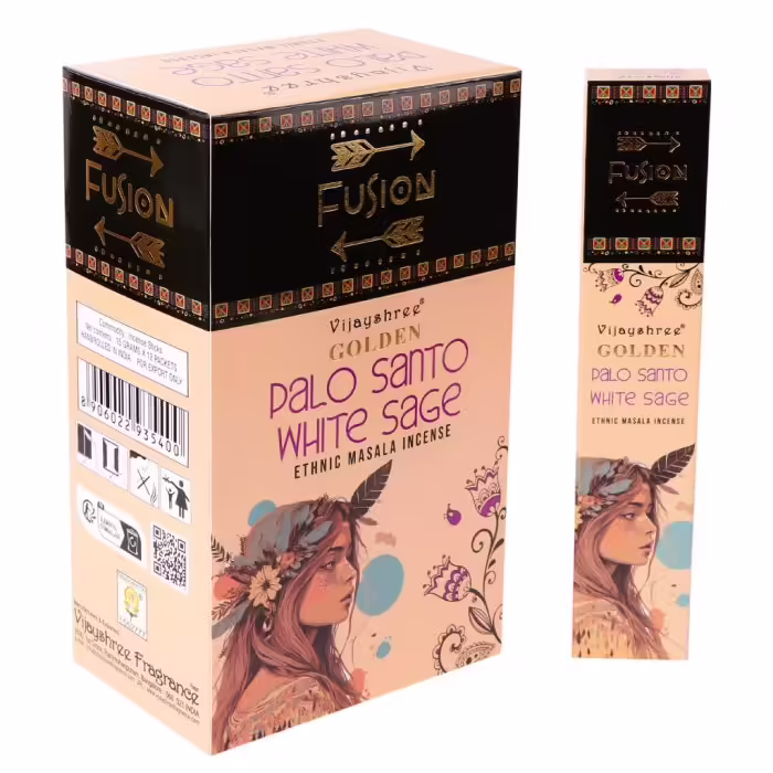 Golden Nag Füstölő - Golden Fusion Palo Santo & White Sage masala füstölő   
