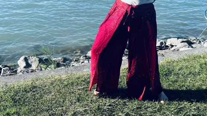 Thai női nadrágok - Thai Aladdin nadrág - Bordó 5   